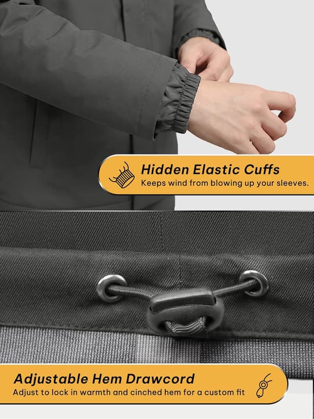 Detalle de SaphiRose Men's Waterproof Rain Suit 2pc Packable ⛱