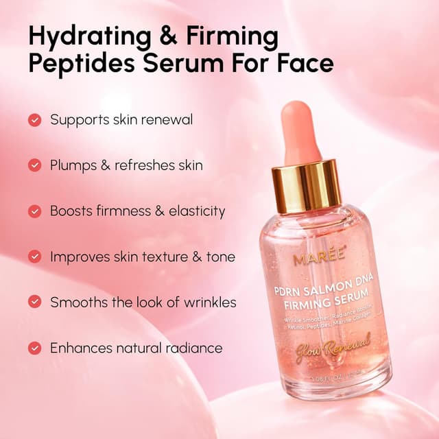 Detalle de MAREE PDRN Serum – Peptides Face Serum with Salmon DNA, Retinol, Niacinamide & Collagen
