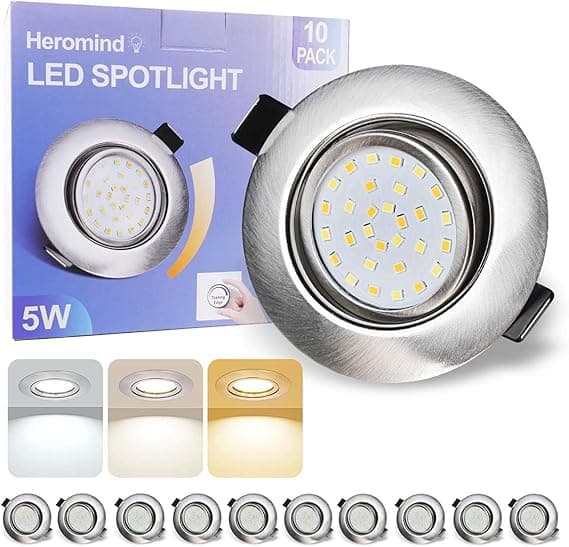 Detalle de Heromind Downlight LED Empotrable 10 Pcs, Orientable y Ajustable 🌟
