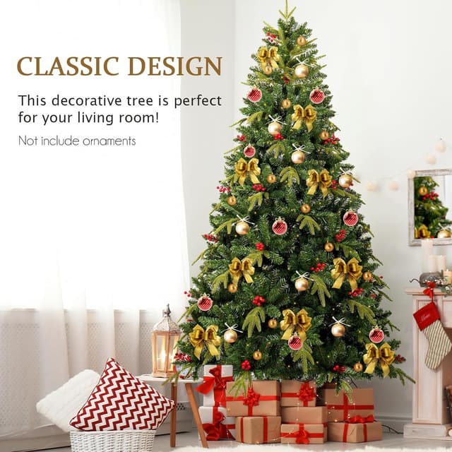 Thumbnail 6 de Sapin de Noël artificiel Uten 2,25 m avec baies rouges et base métal