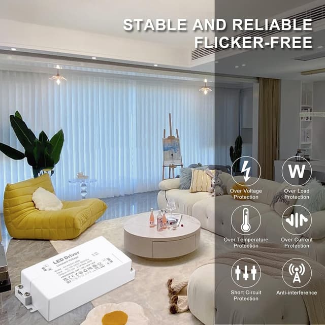 Detalle de VARICART 24V LED Driver 60W Power Supply (2.5A) – Constant Voltage AC 240 to 24V DC adaptor