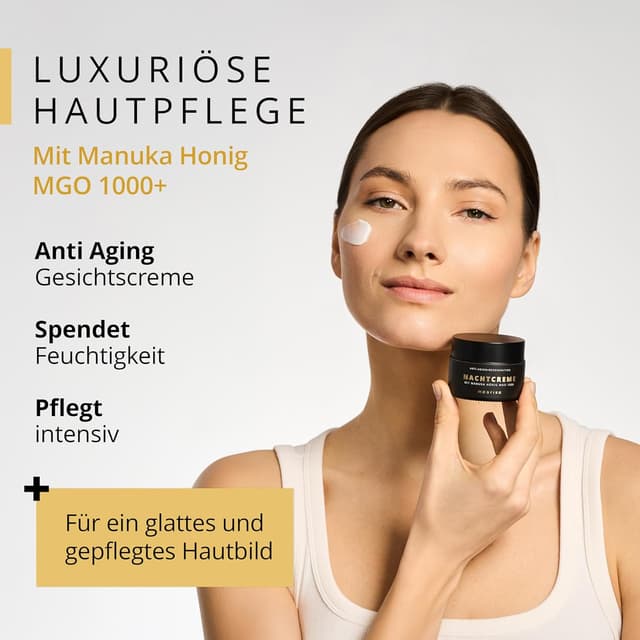 Detalle 2 de maorika Nachtcreme mit Manuka Honig MGO 1000+ – neutrale Anti-Aging Pflege mit Gelee Royal, Bienenwachs & Sheabutter (50 ml)