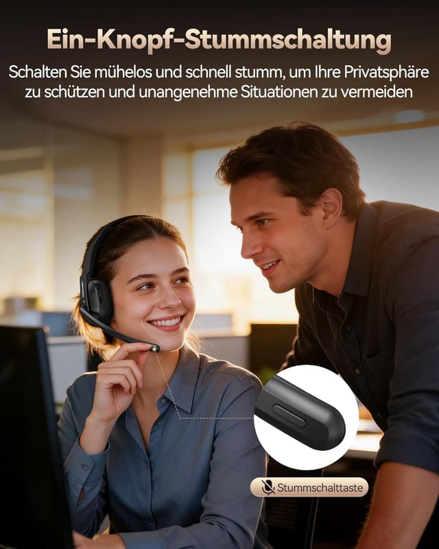 Thumbnail 5 de TECKNET V5.2 Bluetooth Headset 50+ Std. Akku