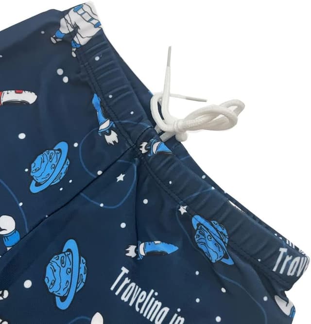 Detalle de FedMois Kleinkinder Badeanzug 3-teiliges Set für Jungen (Badeshirt, Badeshorts, Bademütze)