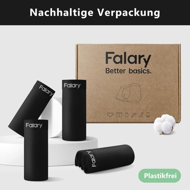 Thumbnail 6 de FALARY 4er Pack Herren-Boxershorts aus Bio-Baumwolle (Retroshorts) – bequeme Passform ohne störendes Etikett