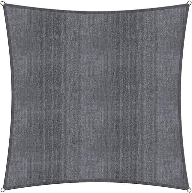 Detalle de Lumaland Sunsail carré 3 x 3 mètres en HDPE gris foncé – voile d’ombrage résistante aux intempéries avec cordes de fixation