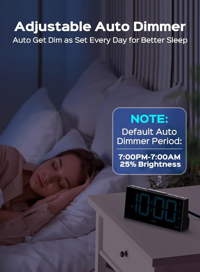 Detalle de GOLOZA Digital Alarm Clock with USB