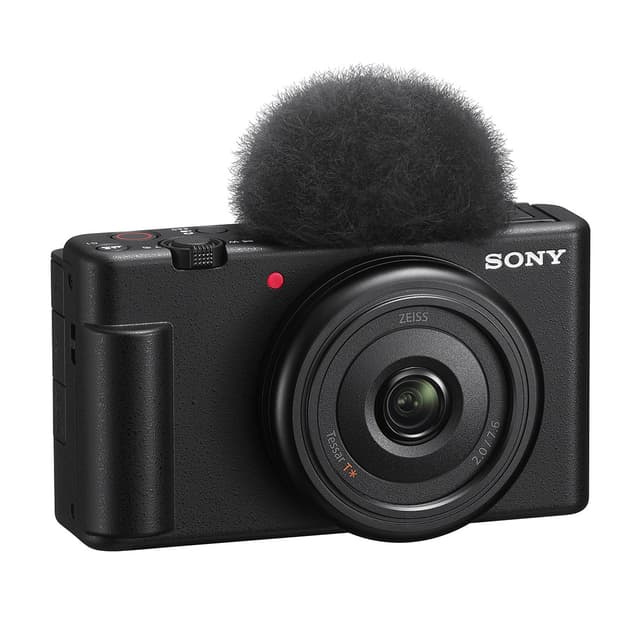 Detalle de Sony ZV-1F: cámara compacta para vlogging con objetivo ultra gran angular de 20 mm