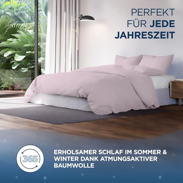 Detalle de Samthus Bettwäsche-Set 155x220 Satin aus Baumwolle (Oeko-Tex Made in Green) altrosa