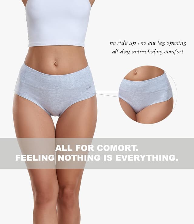 Thumbnail 4 de coskefy Women's High Waisted Cotton Underwear 5 Pack