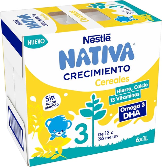 Detalle de NESTLÉ NATIVA Leche de crecimiento con cereales 6L