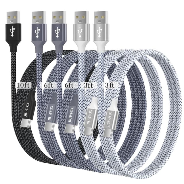 Detalle de JIUWFOX USB to USB C Cable 5-Pack