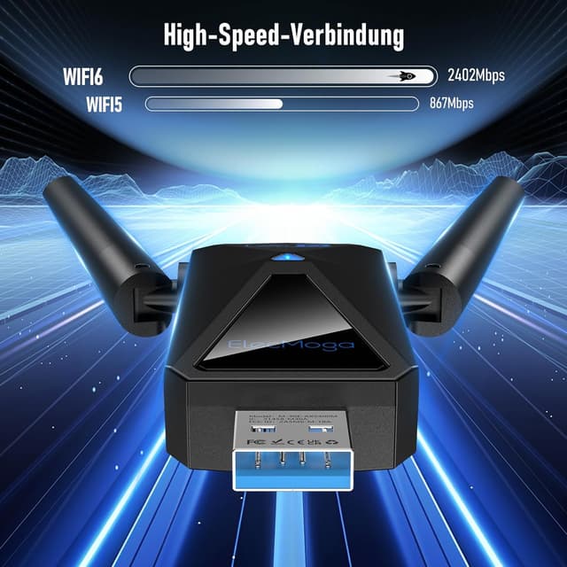 Detalle 2 de ElecMoga WLAN Stick 5400 Mbps