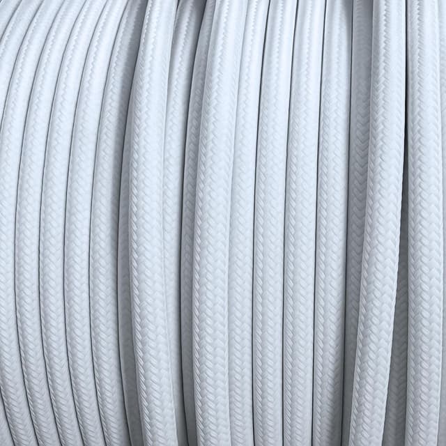 Detalle 2 de Câble électrique textile smartect blanc, 3 conducteurs, 10 mètres (3 x 0,75 mm²) pour lampes et projets DIY