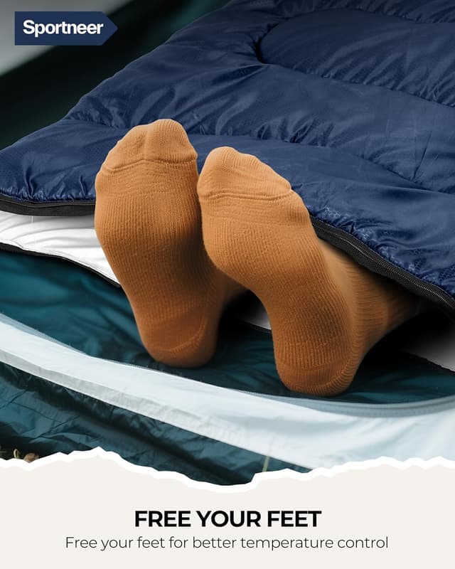 Thumbnail 6 de Sportneer Camping Sleeping Bag for Adults & Kids (3–4 Season, Warm Weather) – Lightweight Compact 220×80cm