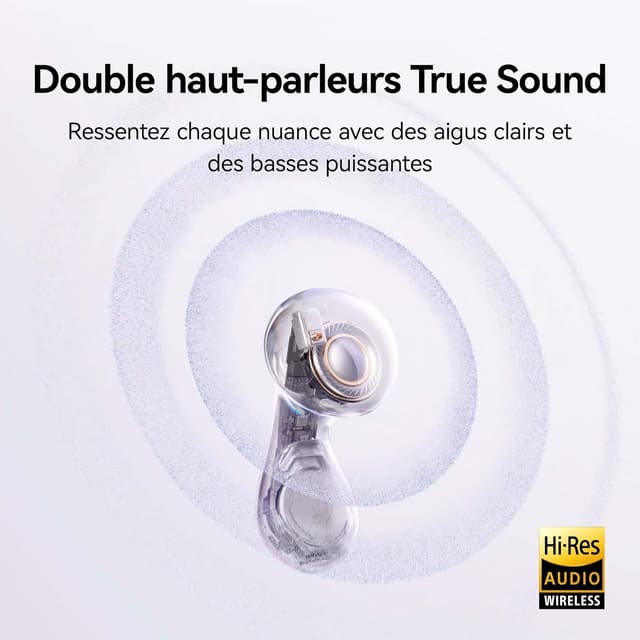 Detalle 2 de HUAWEI FreeBuds 6 (violet) : écouteurs True Sound avec ANC open-fit et autonomie jusqu’à 36 heures