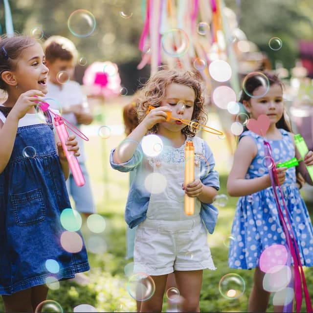 Detalle de SpringFlower 48-Pack Bubble Wands (6 Colors) with Bubble Solution for Summer Parties