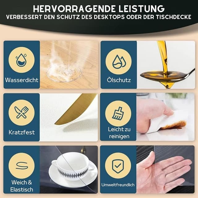 Thumbnail 2 de Artwelt Nappe de protection de table transparente 2.2mm