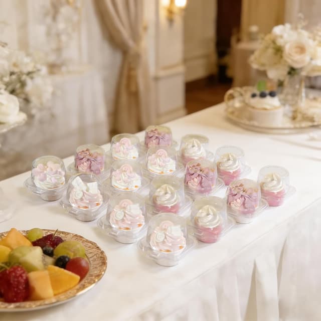 Detalle 2 de NPLUX 50 Cupcake Containers Stackable Dome 🍰