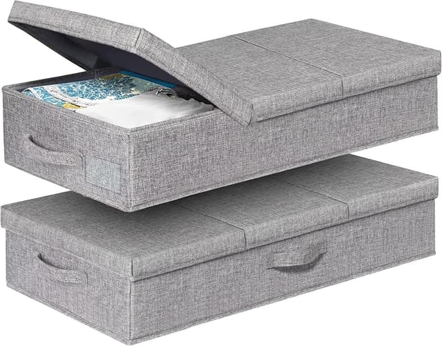 Detalle de JUPELI Unterbett-Box 15 cm hoch, 2er-Set