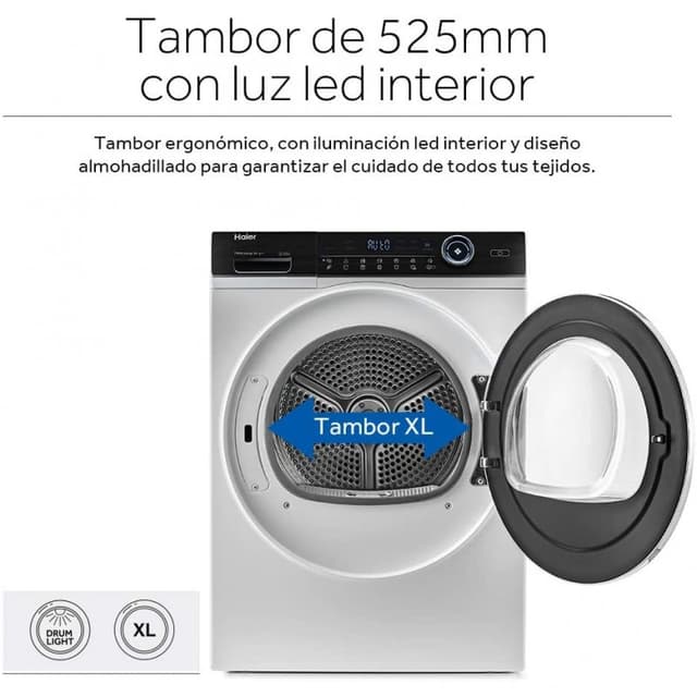 Detalle de Haier HD90-A3979-S secadora bomba de calor 9 kg