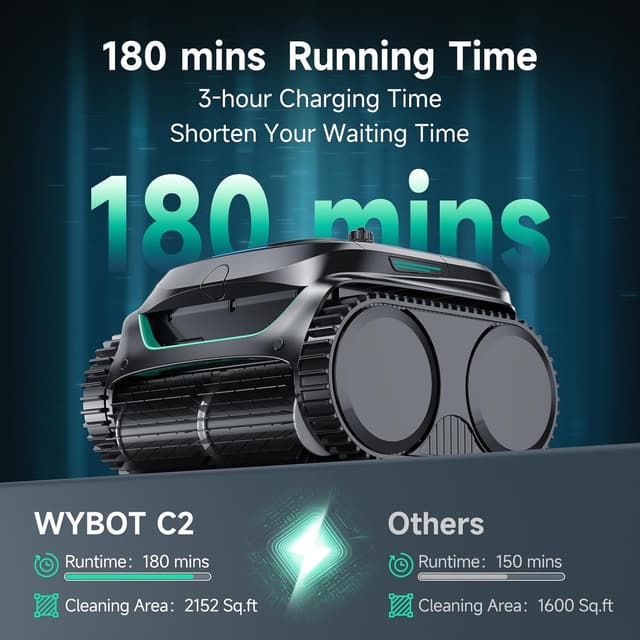 Detalle 2 de WYBOT C2 Cordless Robotic Pool Cleaner (2026 Upgraded) with Dual Filtration & App Scheduling