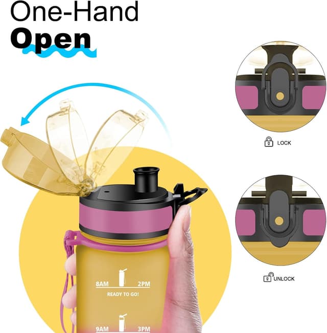 Thumbnail 2 de Motswedi Gourde 1500ml Sans BPA jaune&rose