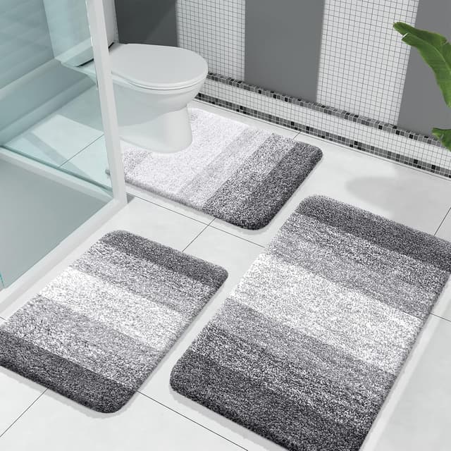 Detalle de OLANLY 3-Piece Bathroom Rug Set ⚙