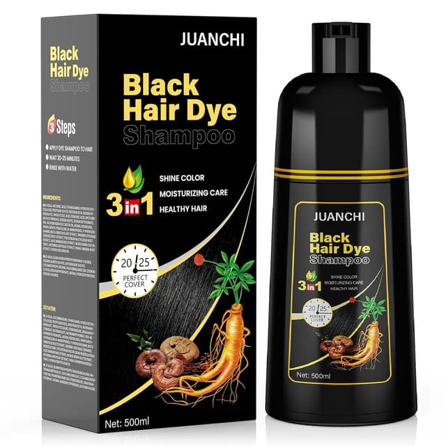 Imagen de JUANCHI Schwarzes Haarfärbeshampoo Schwarz 3 in 1 en OfertitasTOP