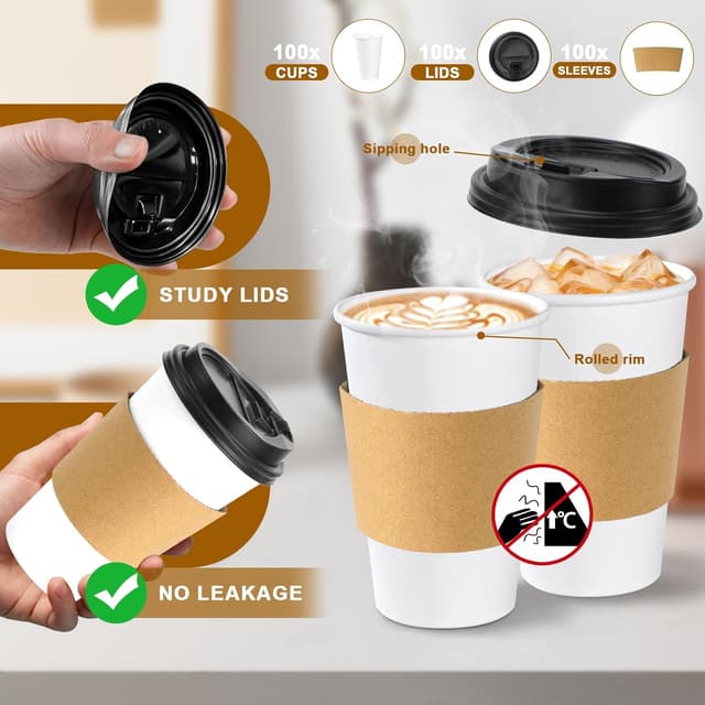 Detalle 2 de Lamosi 16 oz Disposable Coffee Cups