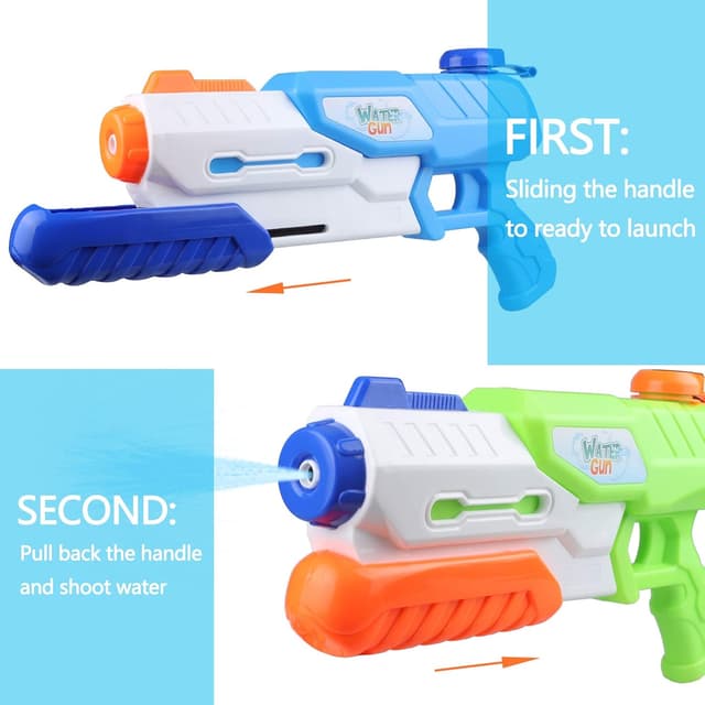 Detalle 2 de Yojoloin Water Pistol 2 Pack – 1200ml powerful water blaster guns for outdoor summer play