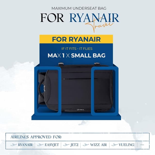 Detalle 2 de Zaino VMIKIV 40x30x20 per bagaglio a mano Ryanair, Wizz Air e Vueling con scomparto laptop e tasca antifurto