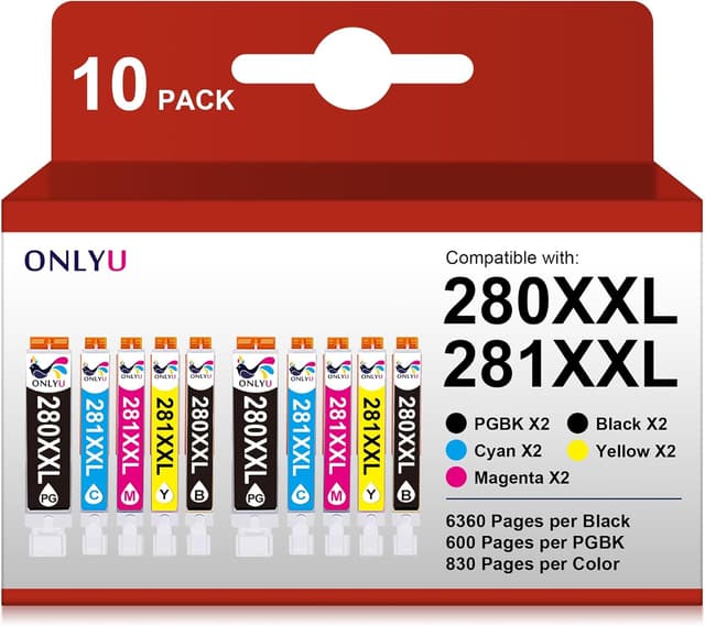 Detalle de ONLYU Compatible 10-Pack Ink Cartridges for Canon 🖨