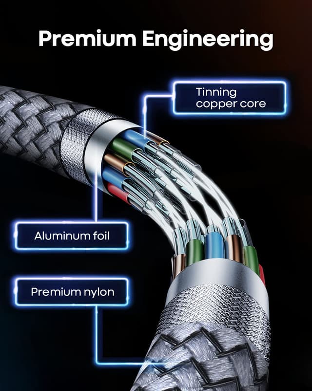 Detalle 1 de eyjiew USB C charger cable 0.5m 2 pack