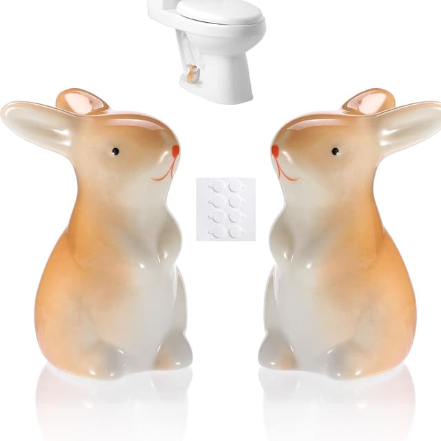 Imagen de Bunny Ceramic Toilet Bolt Caps for Decor en OfertitasTOP