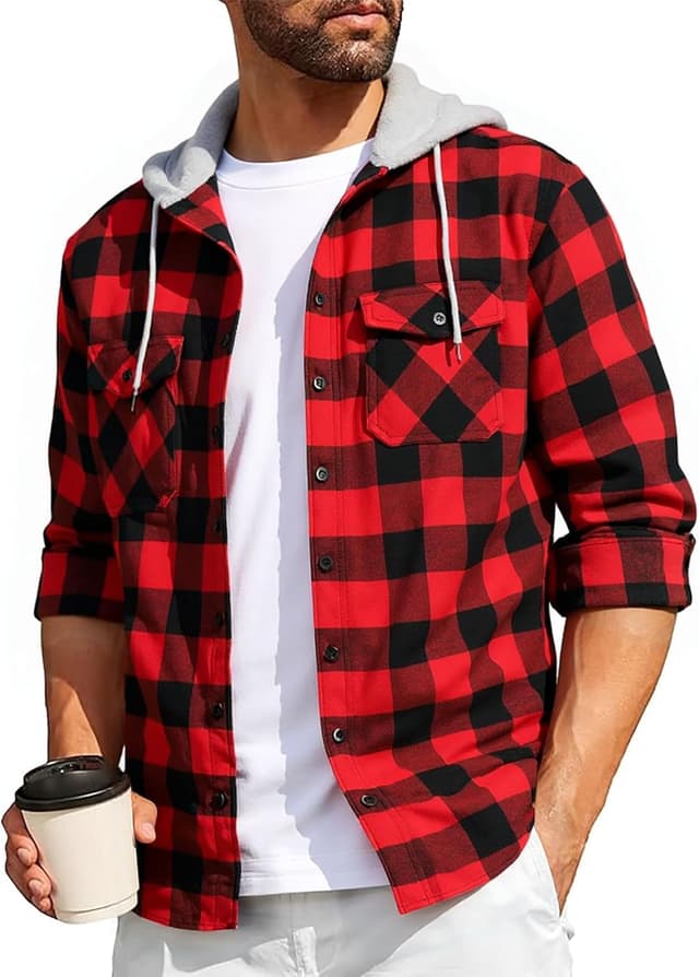 Imagen de SwissWell Camisa a cuadros con capucha M-3XL en OfertitasTOP