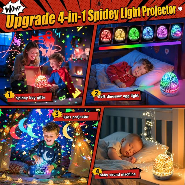 Thumbnail 1 de Staryou Spidey Spielzeug-Spielprojektor ab 4 Jahren mit Fernbedienung, Timer und vielen Effekten