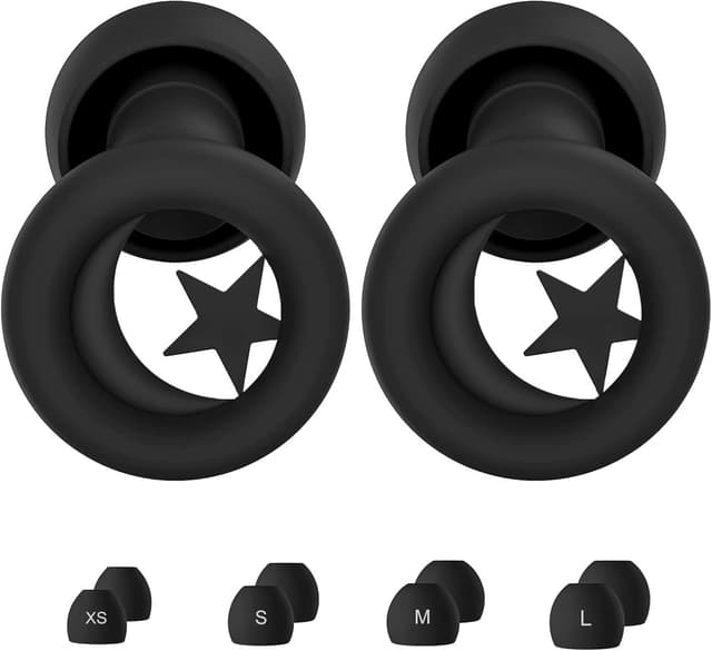 Detalle de Generic Noise Cancelling Ear Plugs for Sleep, Work, Study & Travel (NRR 25–33dB) – Soft Reusable Silicone Earplugs, Black