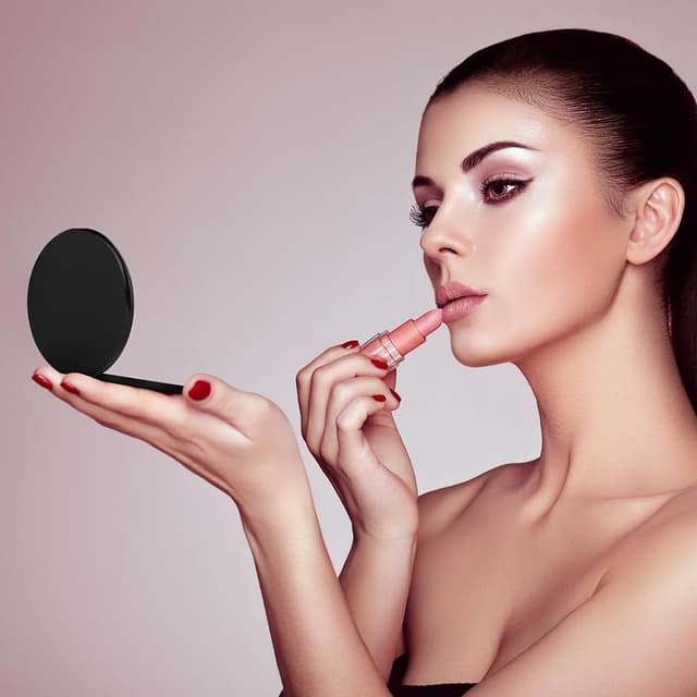 Detalle de OSDUE Specchio da Viaggio Portatile bifacciale con ingrandimento (10 cm, 2 lati)