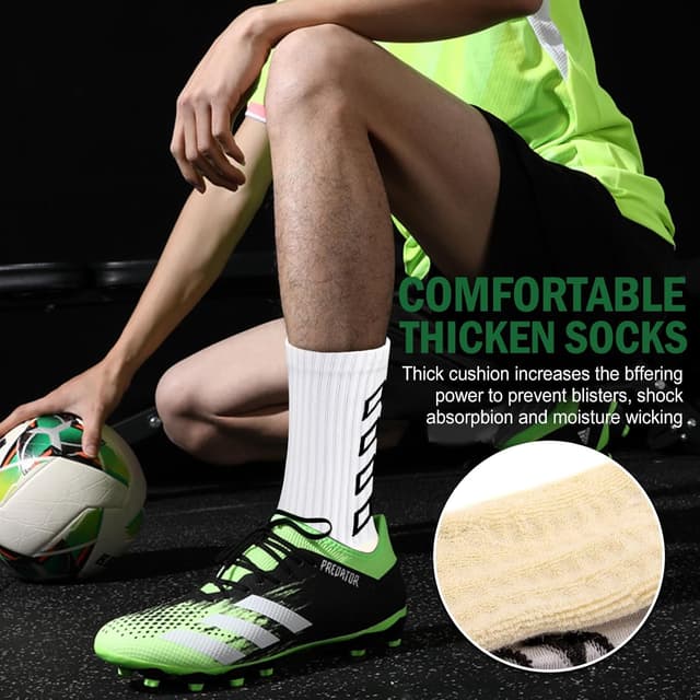 Detalle 2 de ENONEO Calze da calcio antiscivolo al calcio, cotone traspirante e grip per uomo 37-45