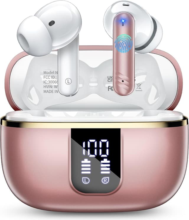 Thumbnail 6 de OWMSIC 2026 New Wireless Earbuds (Bluetooth 5.4) with Noise Cancelling Mic and IPX7, 46H in-Ear – White