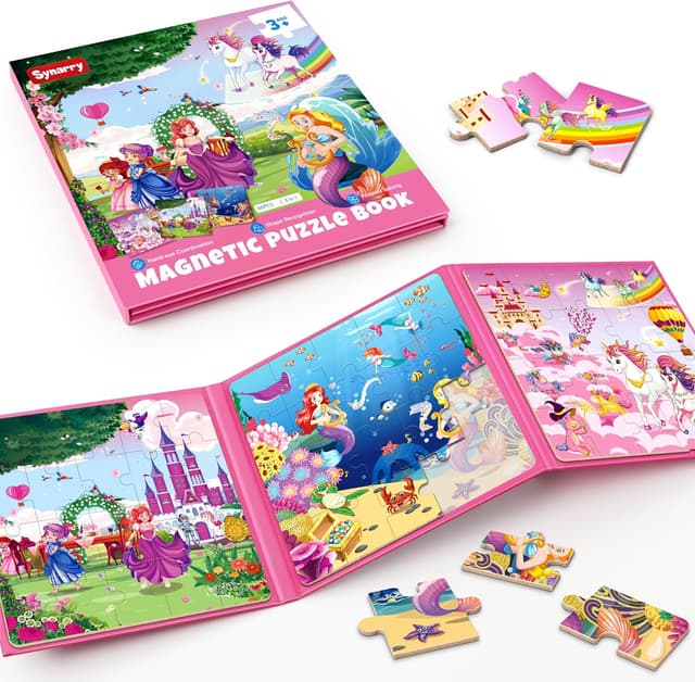 Imagen de SYNARRY Unicorn Mermaid Princess Magnetic Puzzle 20 pcs 🧩 en OfertitasTOP