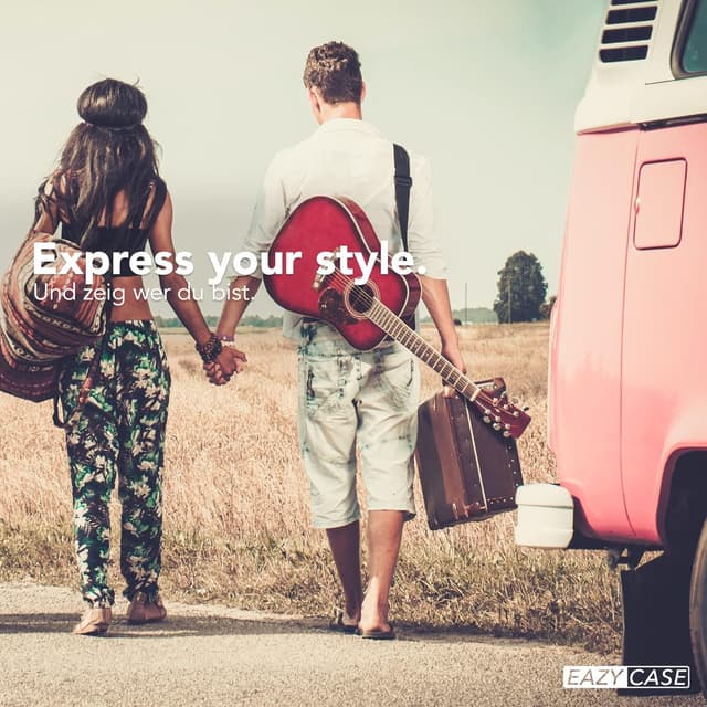 Detalle de EAZY CASE verstellbarer Taschengurt „Zig Zag“ – Ersatz-Schulterriemen für Hand- und Umhängetaschen, rot-braun mit Metallakzenten