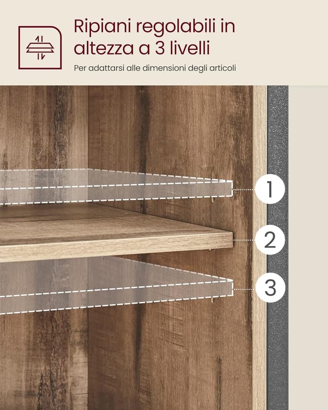 Thumbnail 4 de VASAGLE Credenza Da Cucina 30x70x80 cm