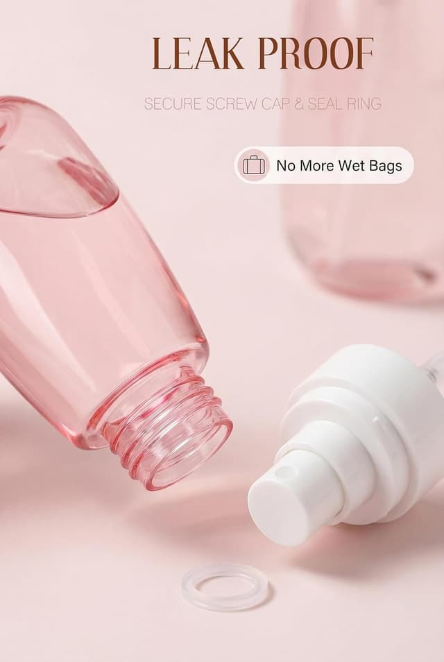 Thumbnail 5 de Lammcou kleine Sprühflaschen zum Befüllen im 3er-Set (Blue, Clear, Pink) – feiner Nebel, auslaufsicher, Reisegröße