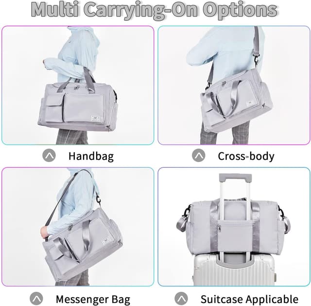 Detalle de FIORETTO 35L Damen Sporttasche – faltbare Reisetasche mit Schuhfach und Nassfach