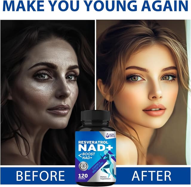 Detalle de NAD+ Kapseln mit Resveratrol – Premium NMNH Supplement Komplex (vegan, laborgeprüfte Qualität) – 120 Stück
