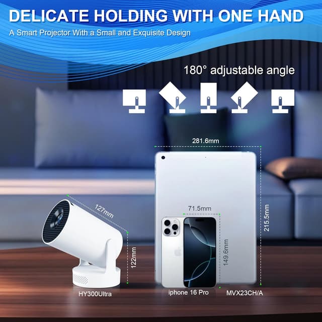 Detalle de Mini Projector 10000L 4K portable WiFi