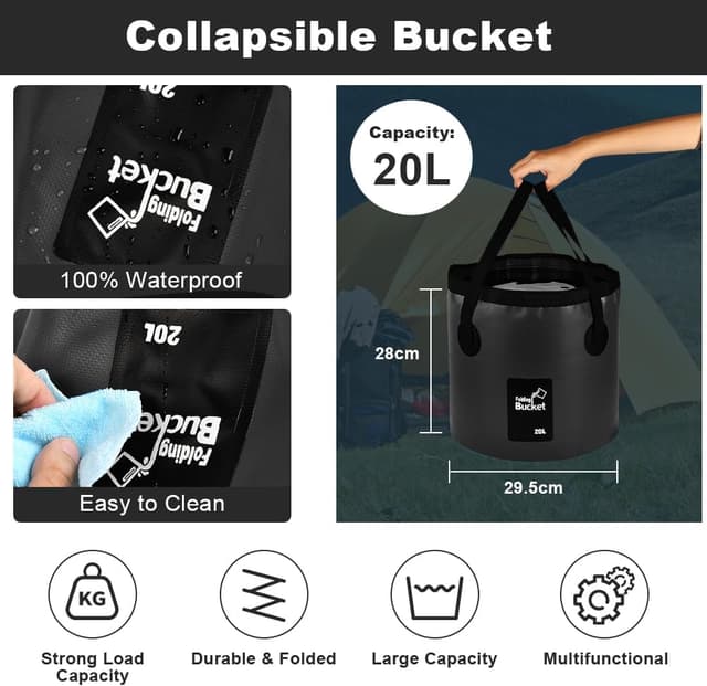 Thumbnail 2 de Flintronic Folding Water Bucket 20L