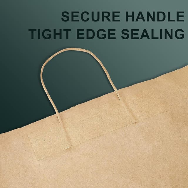 Thumbnail 6 de Switory 100-teilige Kraftpapier-Tüten (20,3 x 12 x 26,7 cm) mit verdrehten Griffen – ideal zum Verpacken & Dekorieren